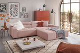 KAWOLA Sofa RENO Ecksofa Feincord rosa, Rechts, Ohne Komfortfunktion