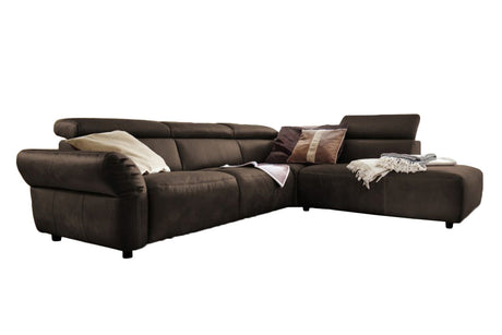 KAWOLA Sofa RISO Ecksofa mit motorischer Sitztiefenverstellung Leder anthrazit