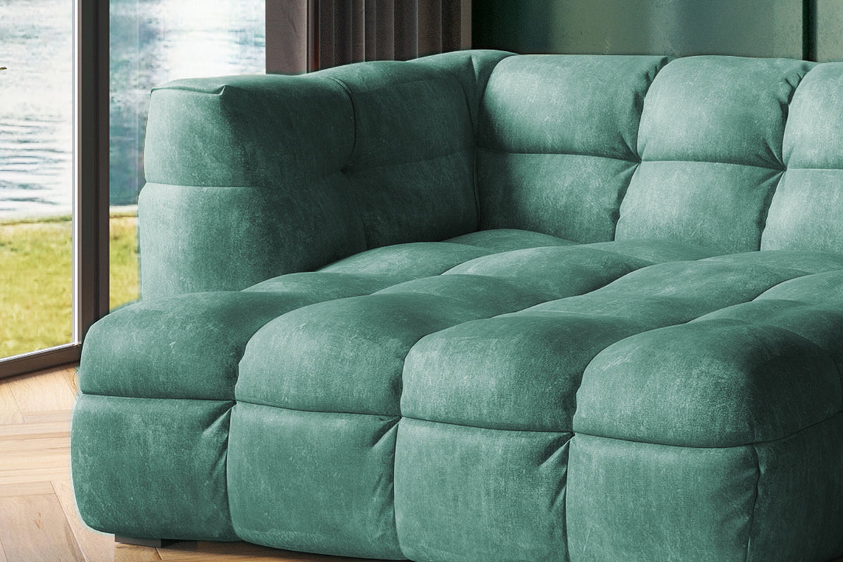 KAWOLA Sofa ROSARIO Ecksofa Velvet petrol