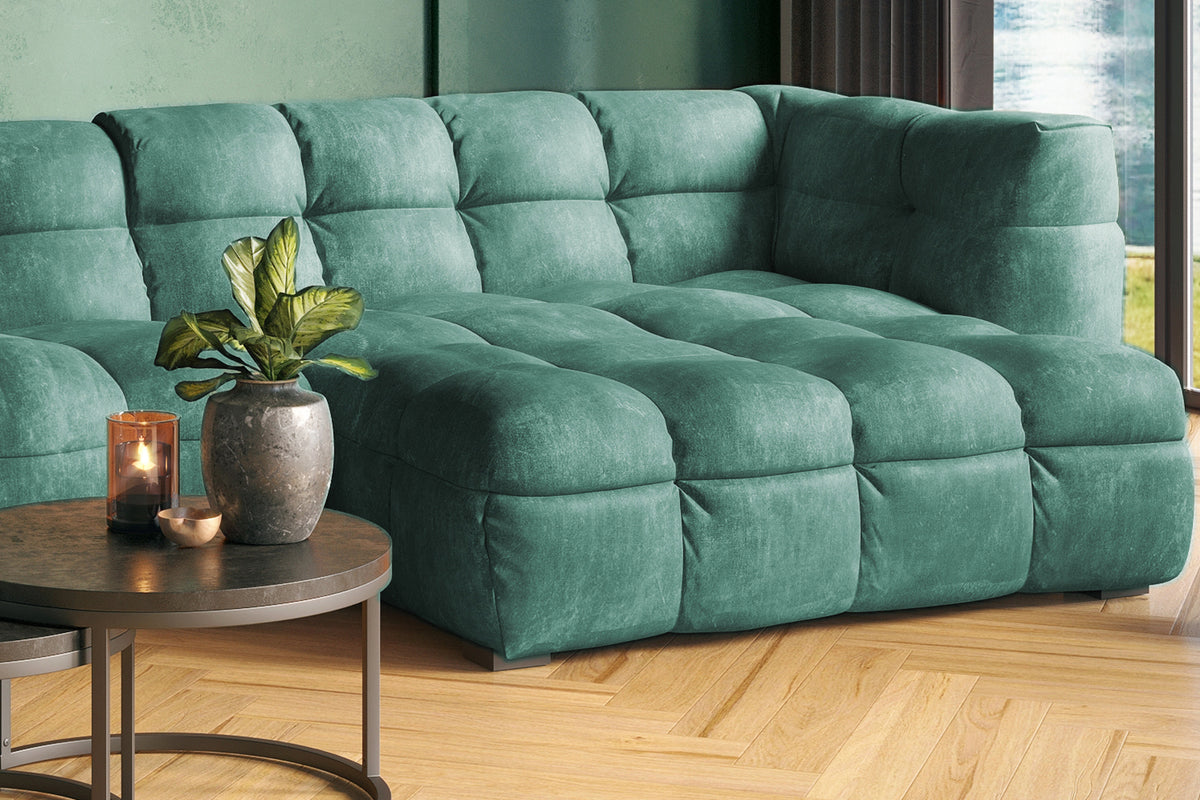KAWOLA Sofa ROSARIO Ecksofa Velvet petrol