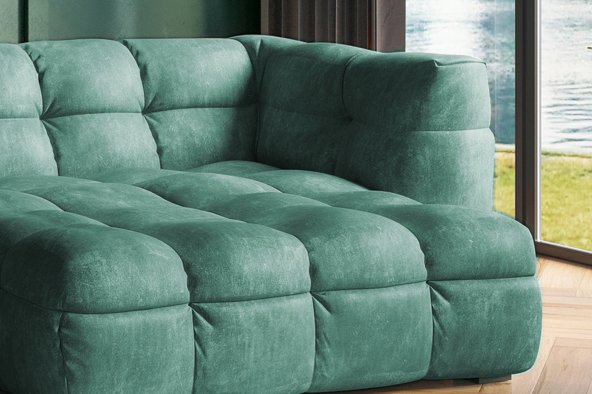 KAWOLA Sofa ROSARIO Ecksofa Velvet petrol