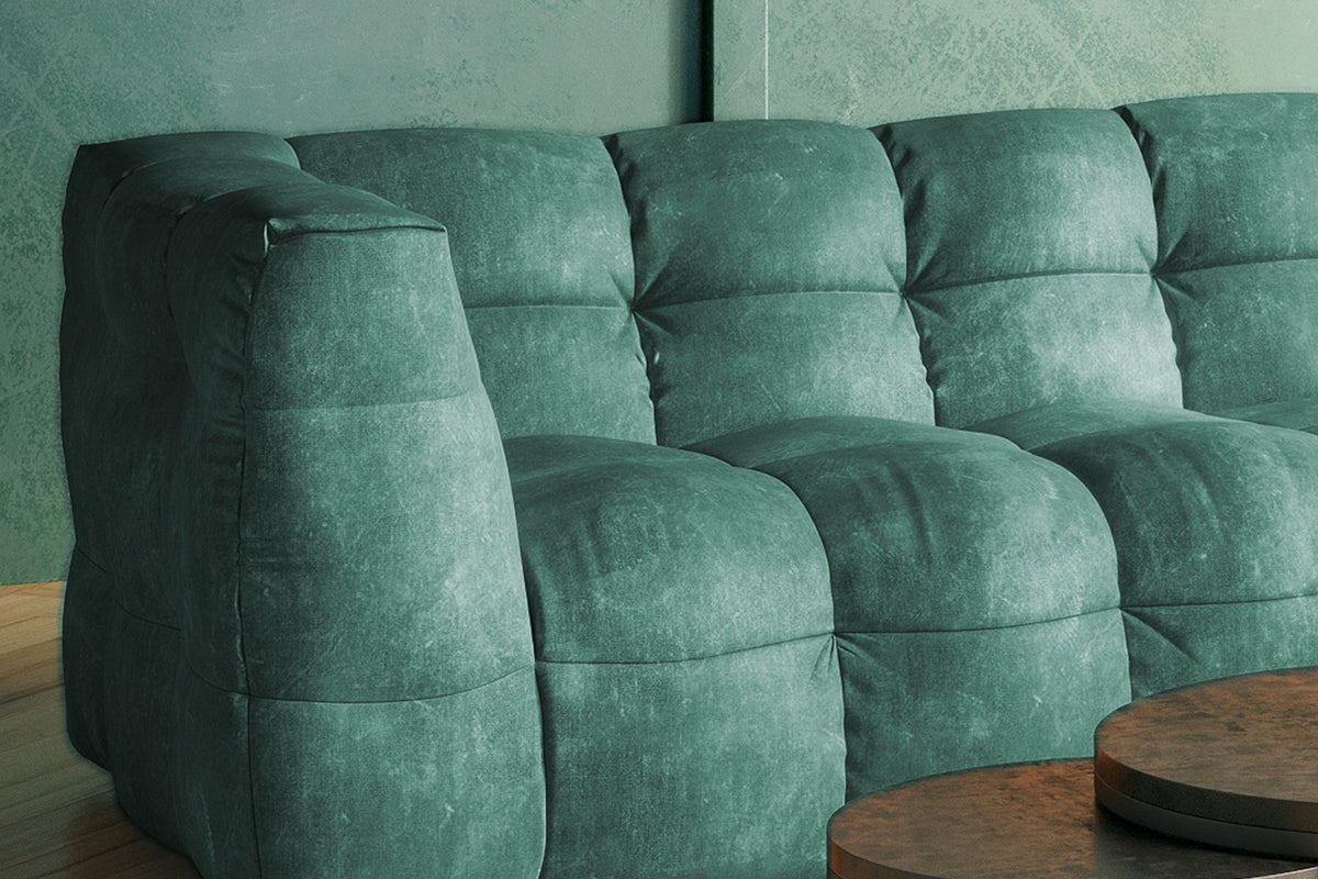 KAWOLA Sofa ROSARIO Ecksofa Velvet petrol