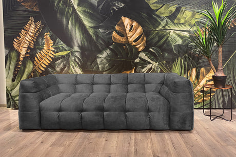 KAWOLA Sofa ROSARIO Velvet anthrazit, 4-Sitzer