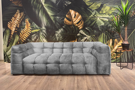 KAWOLA Sofa ROSARIO Velvet hellgrau, 2-Sitzer