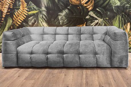 KAWOLA Sofa ROSARIO Velvet hellgrau