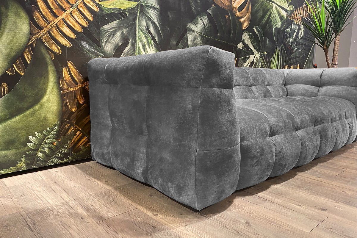 KAWOLA Sofa ROSARIO Velvet hellgrau