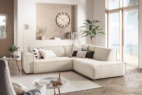 KAWOLA Sofa SAMU Ecksofa Cord cremeweiß, Rechts