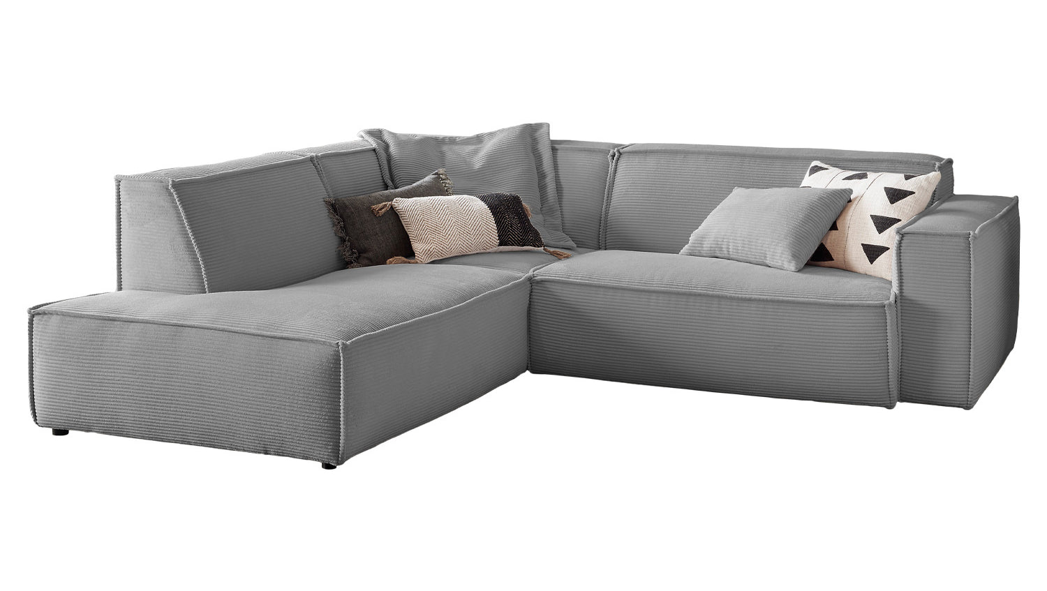KAWOLA Sofa SAMU Ecksofa Cord grau