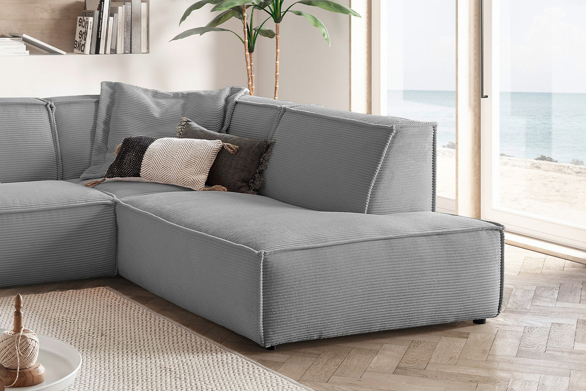 KAWOLA Sofa SAMU Ecksofa Cord grau