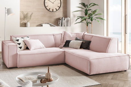 KAWOLA Sofa SAMU Ecksofa Cord rosa