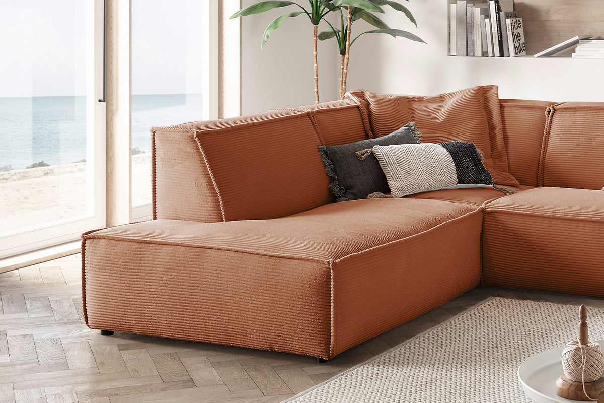 KAWOLA Sofa SAMU Ecksofa Cord rost