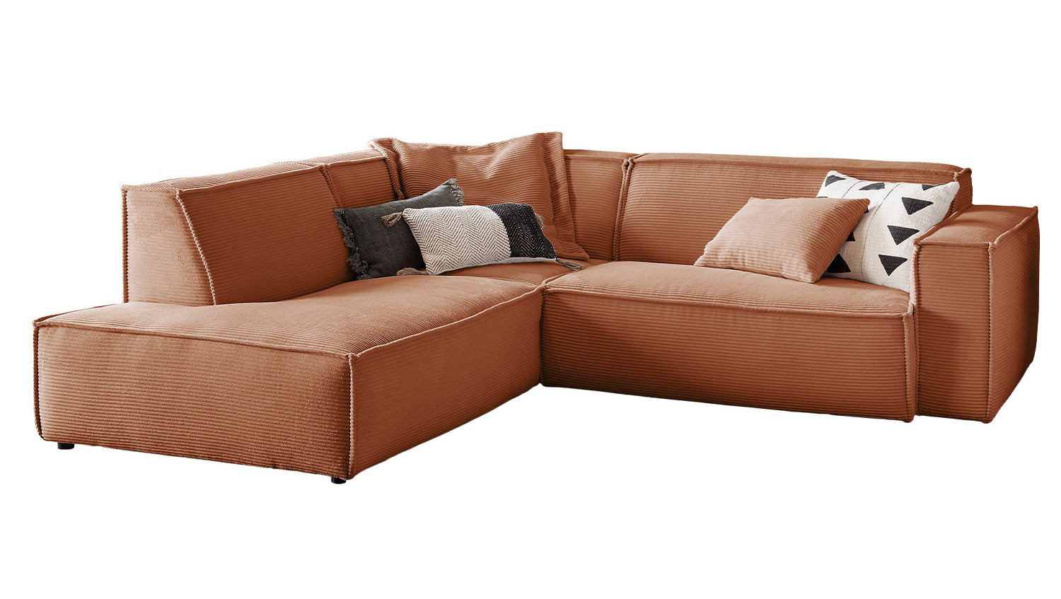 KAWOLA Sofa SAMU Ecksofa Cord rost