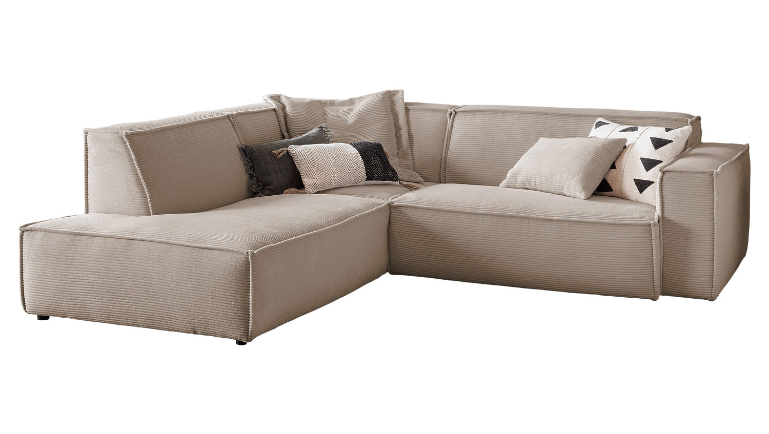 KAWOLA Sofa SAMU Ecksofa Cord taupe