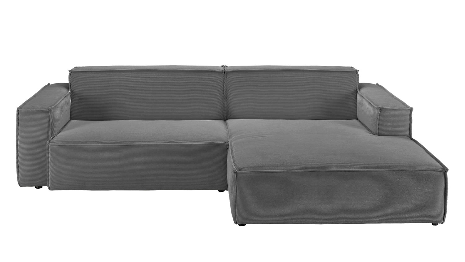 KAWOLA Sofa SAMU Ecksofa Feincord anthrazit