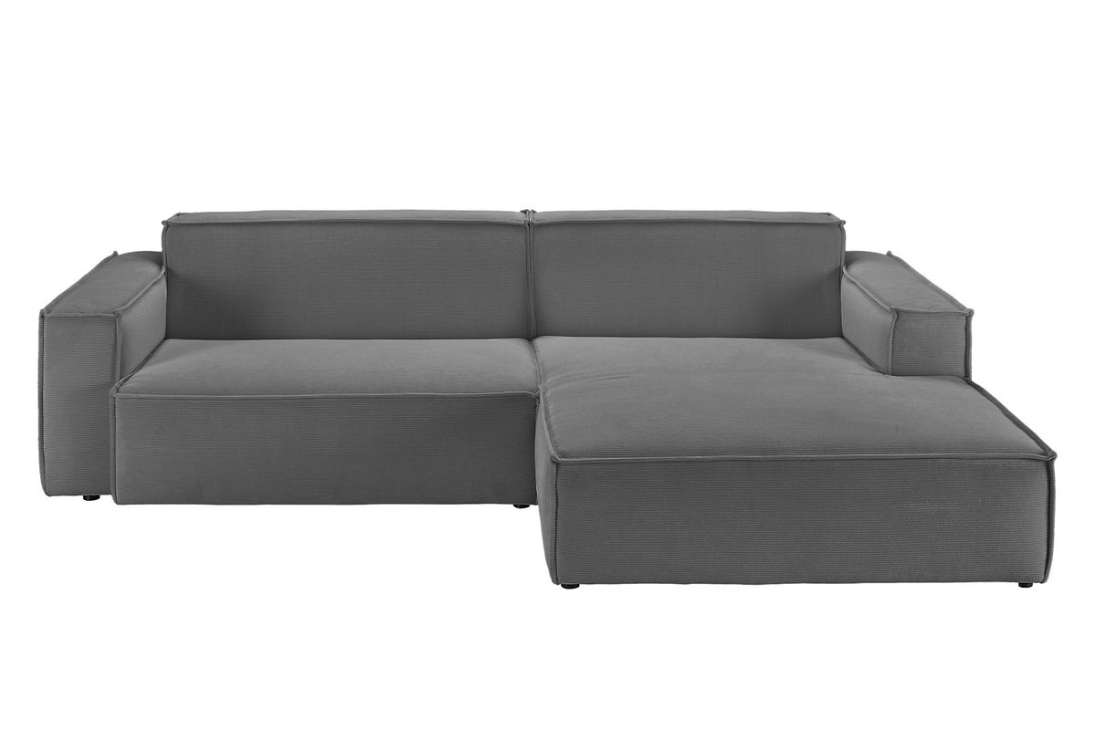 KAWOLA Sofa SAMU Ecksofa Feincord anthrazit