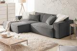 KAWOLA Sofa SAMU Ecksofa Feincord anthrazit