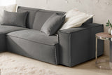 KAWOLA Sofa SAMU Ecksofa Feincord anthrazit