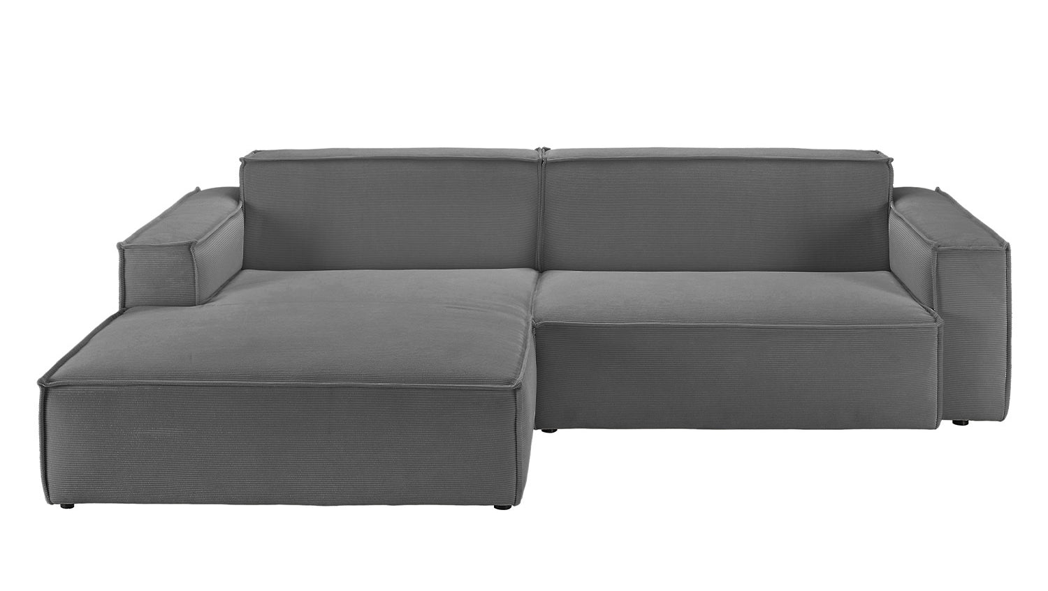 KAWOLA Sofa SAMU Ecksofa Feincord anthrazit