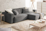 KAWOLA Sofa SAMU Ecksofa Feincord anthrazit