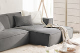 KAWOLA Sofa SAMU Ecksofa Feincord anthrazit