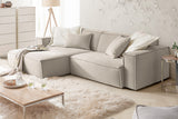 KAWOLA Sofa SAMU Ecksofa Feincord beige