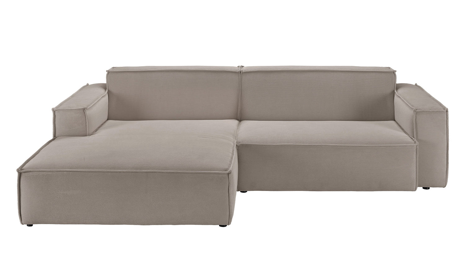 KAWOLA Sofa SAMU Ecksofa Feincord grau