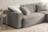 KAWOLA Sofa SAMU Ecksofa Feincord grau