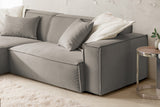 KAWOLA Sofa SAMU Ecksofa Feincord grau