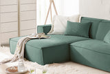 KAWOLA Sofa SAMU Ecksofa Feincord grün