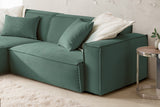 KAWOLA Sofa SAMU Ecksofa Feincord grün