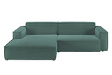 KAWOLA Sofa SAMU Ecksofa Feincord grün