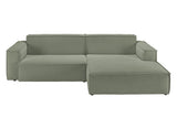 KAWOLA Sofa SAMU Ecksofa Feincord olivgrün