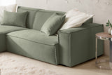 KAWOLA Sofa SAMU Ecksofa Feincord olivgrün