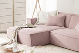 KAWOLA Sofa SAMU Ecksofa Feincord rosa