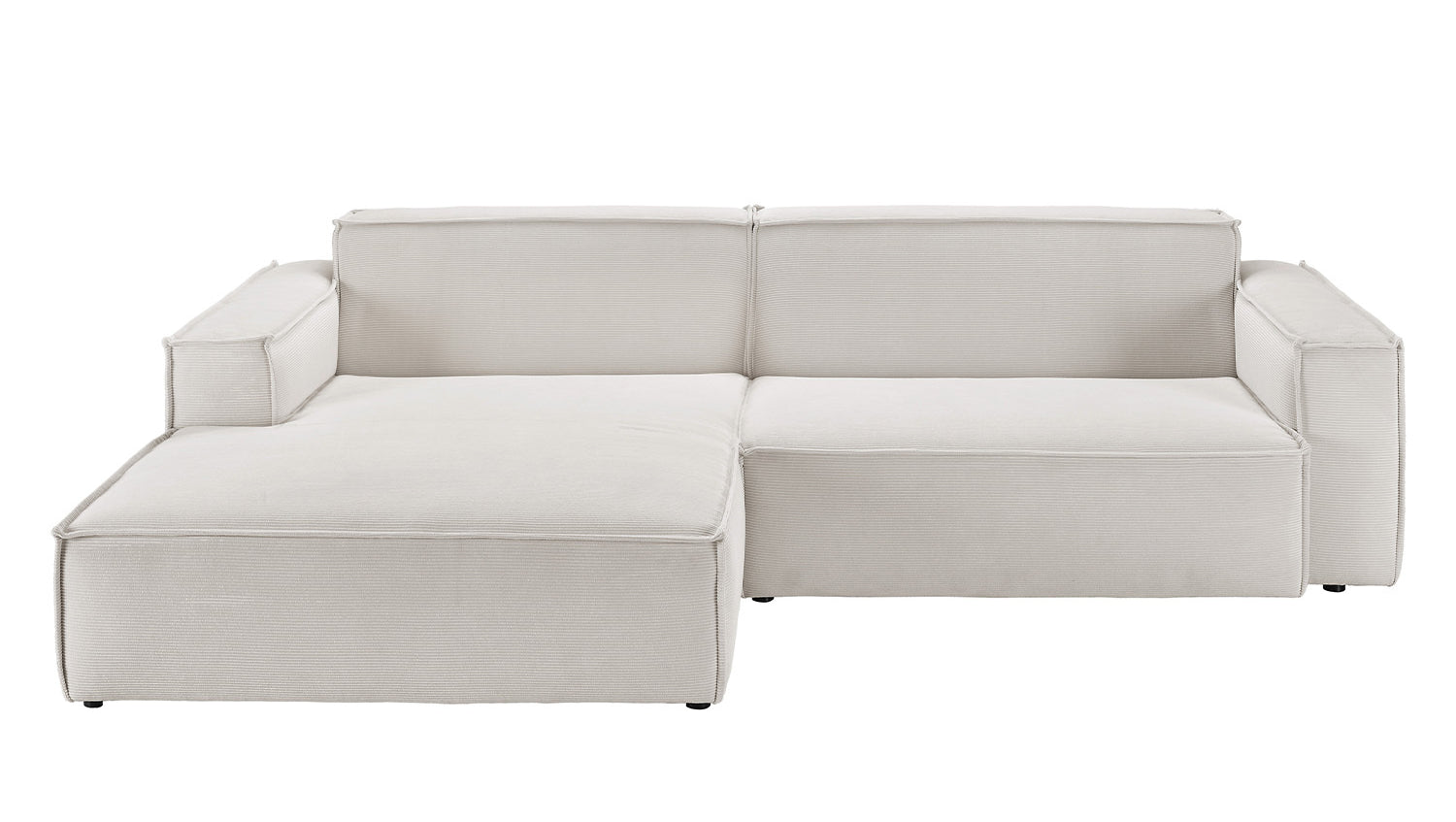 KAWOLA Sofa SAMU Ecksofa Feincord silber