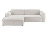 KAWOLA Sofa SAMU Ecksofa Feincord silber
