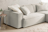 KAWOLA Sofa SAMU Ecksofa Feincord silber