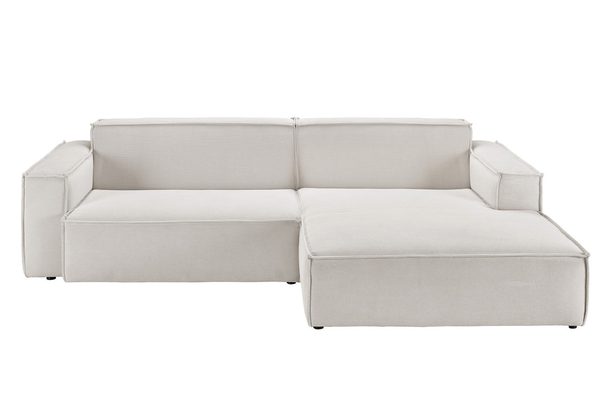KAWOLA Sofa SAMU Ecksofa Feincord silber