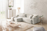KAWOLA Sofa SAMU Ecksofa Feincord silber, Links