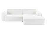 KAWOLA Sofa SAMU Ecksofa Feincord weiß