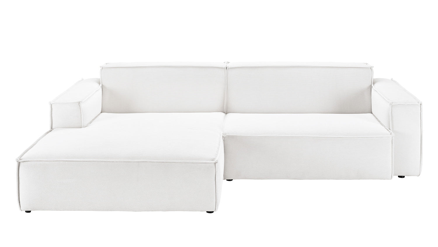 KAWOLA Sofa SAMU Ecksofa Feincord weiß