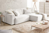 KAWOLA Sofa SAMU Ecksofa Feincord weiß