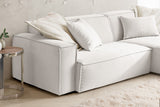 KAWOLA Sofa SAMU Ecksofa Feincord weiß