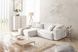 KAWOLA Sofa SAMU Ecksofa Feincord weiß, Links