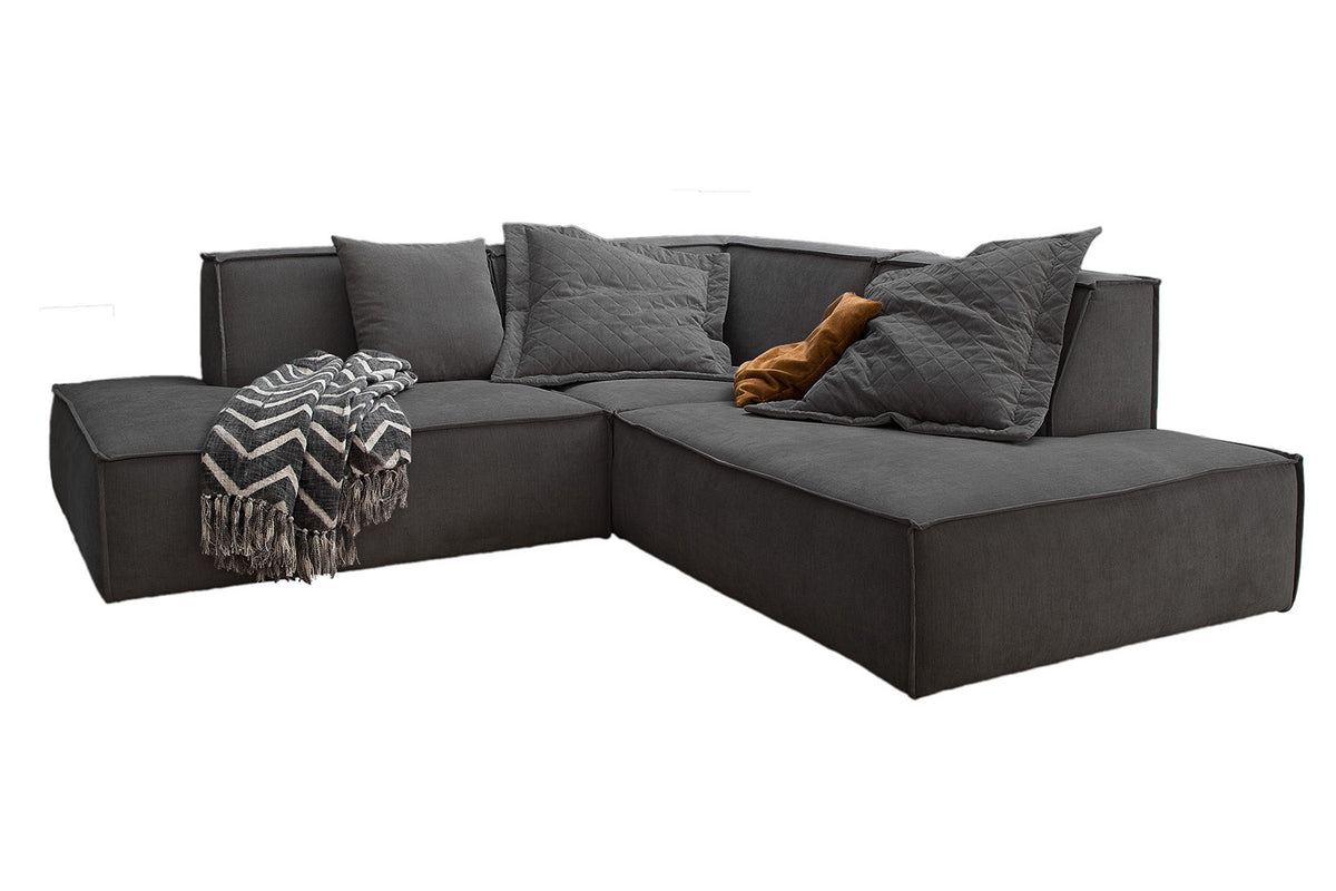 KAWOLA Sofa SAMU Ecksofa Stoff anthrazit