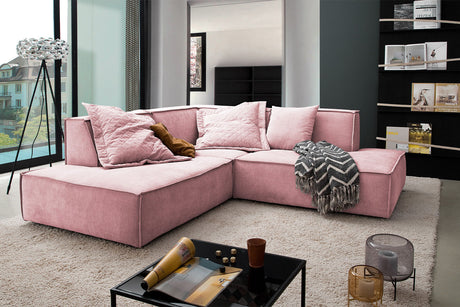 KAWOLA Sofa SAMU Ecksofa Stoff rosa, Links