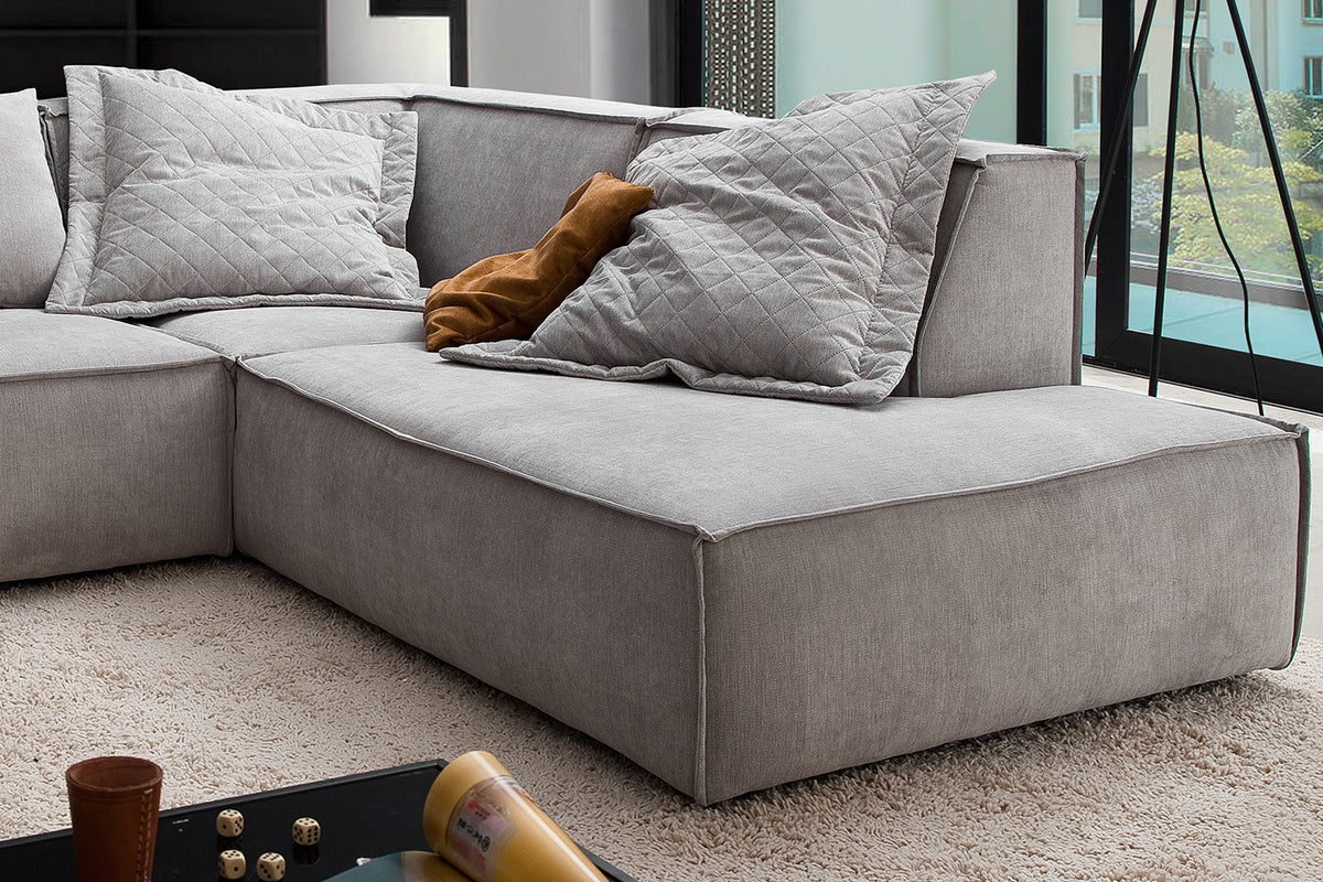 KAWOLA Sofa SAMU Ecksofa Stoff silber
