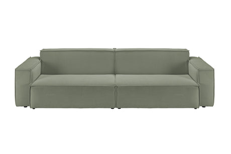 KAWOLA Sofa SAMU Feincord olivgrün, 3-Sitzer