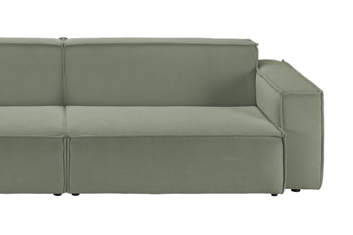 KAWOLA Sofa SAMU Feincord olivgrün