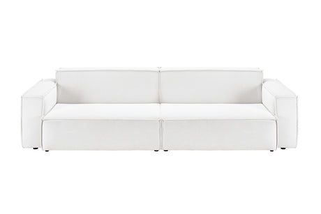 KAWOLA Sofa SAMU Feincord weiß, 2-Sitzer